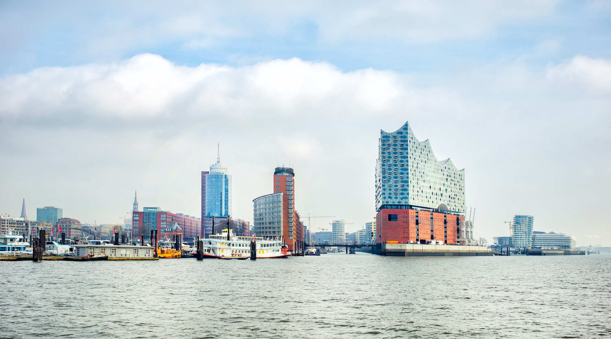 panoramic view of Hamburg city