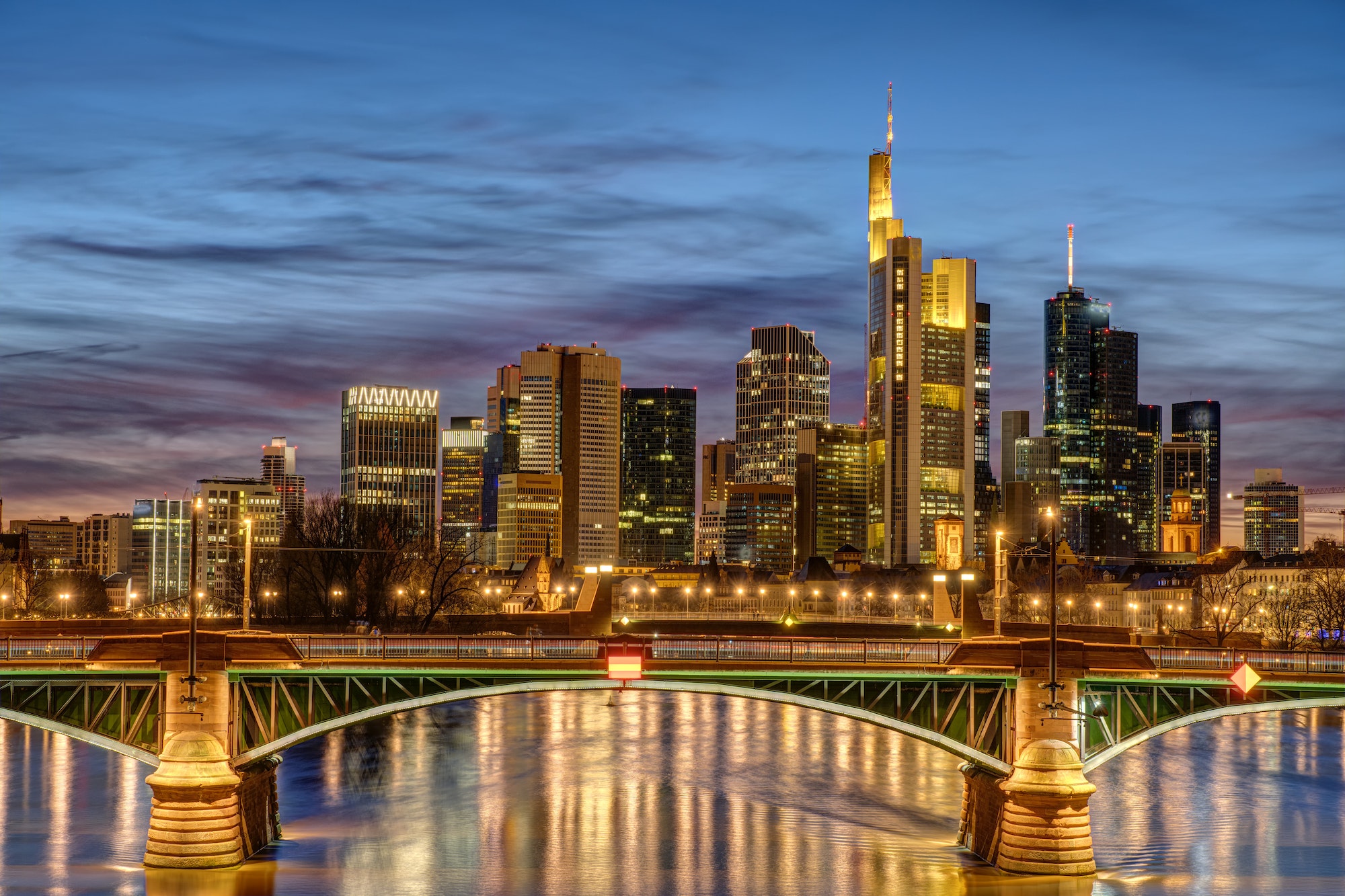 The skyscrapers of the financial district in Frankfurt